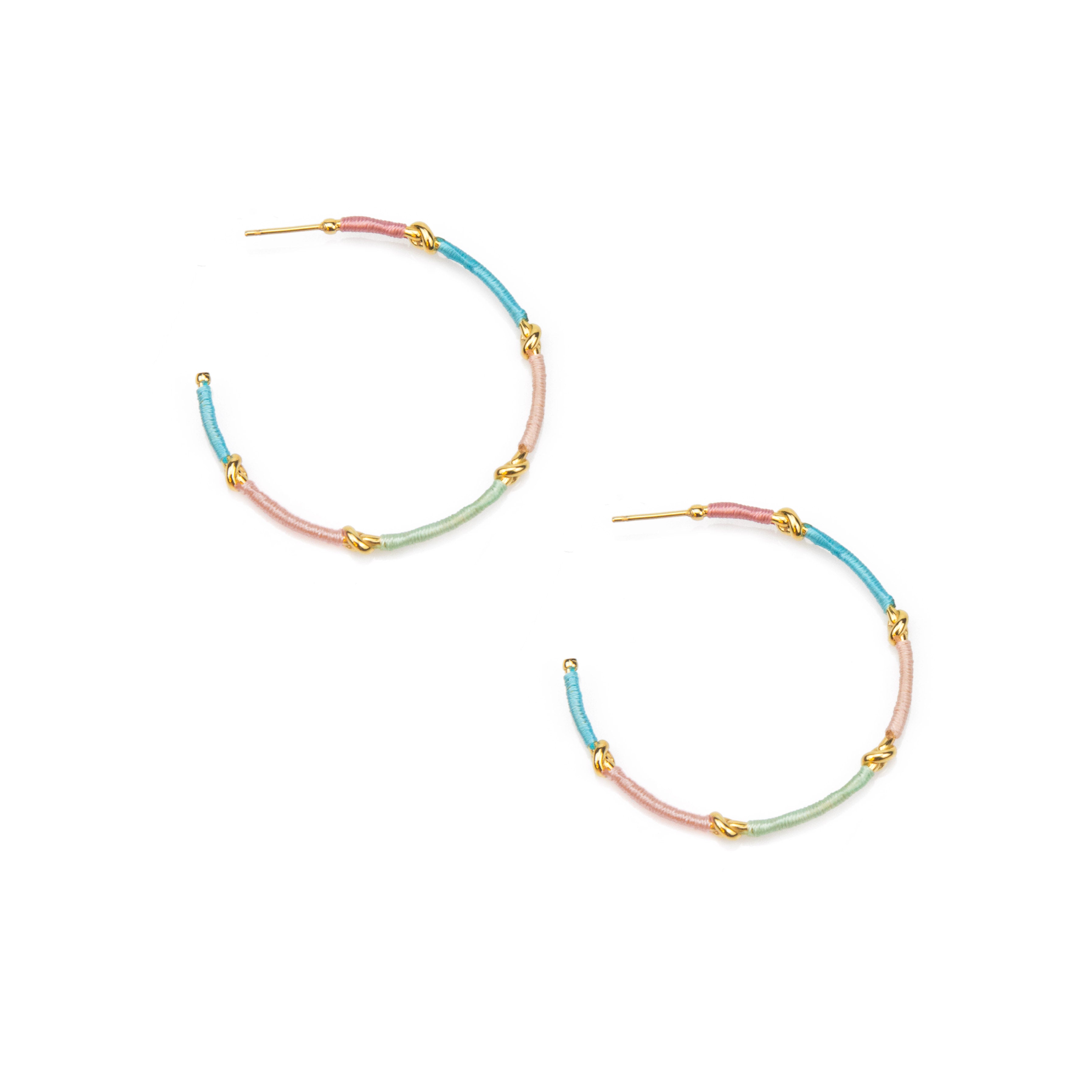 Knots of Freedom Thread Wrapped Hoop Earrings