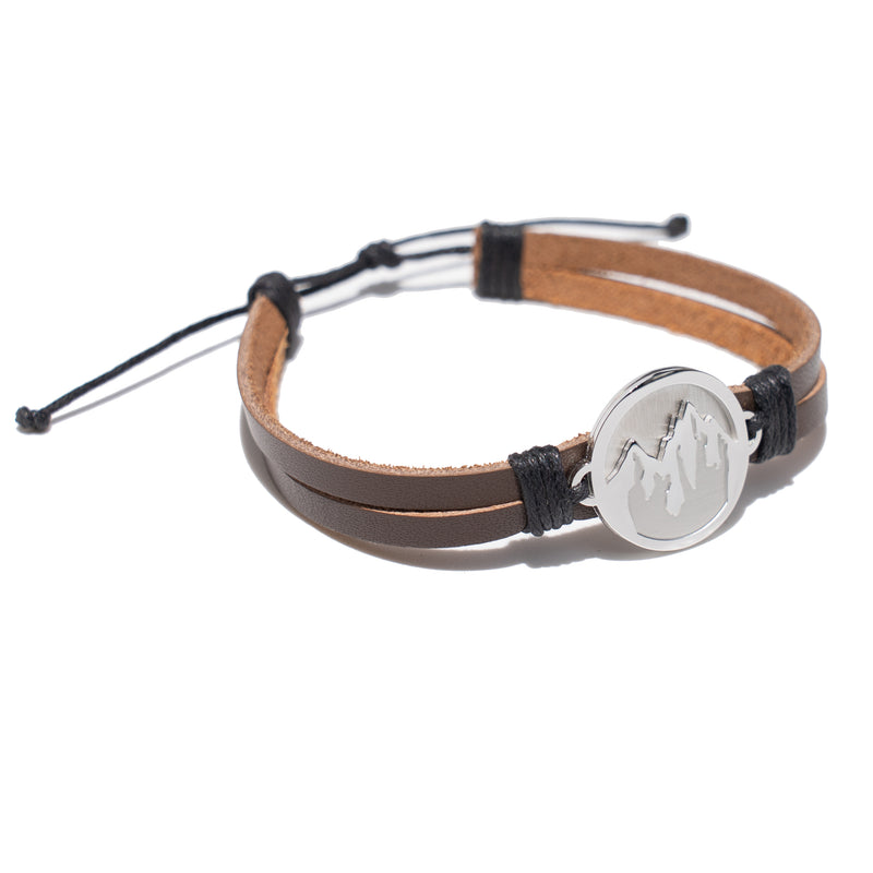 Faith to Move Mountains Leather Bracelet