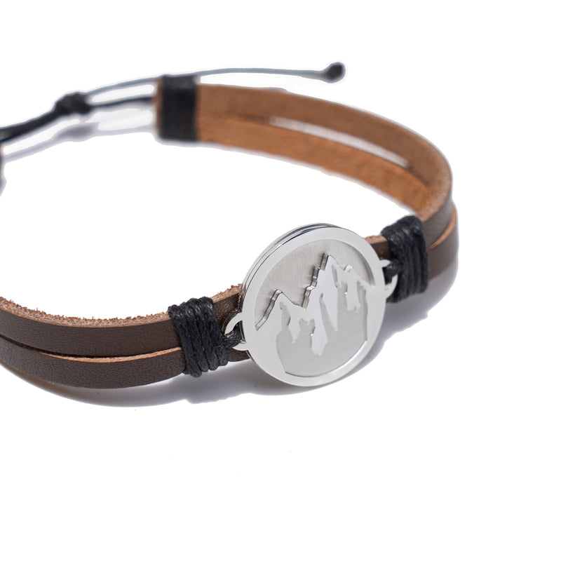 Faith to Move Mountains Leather Bracelet
