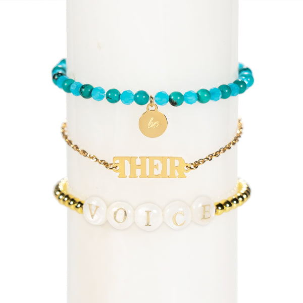 Be Their Voice Bracelet Stack