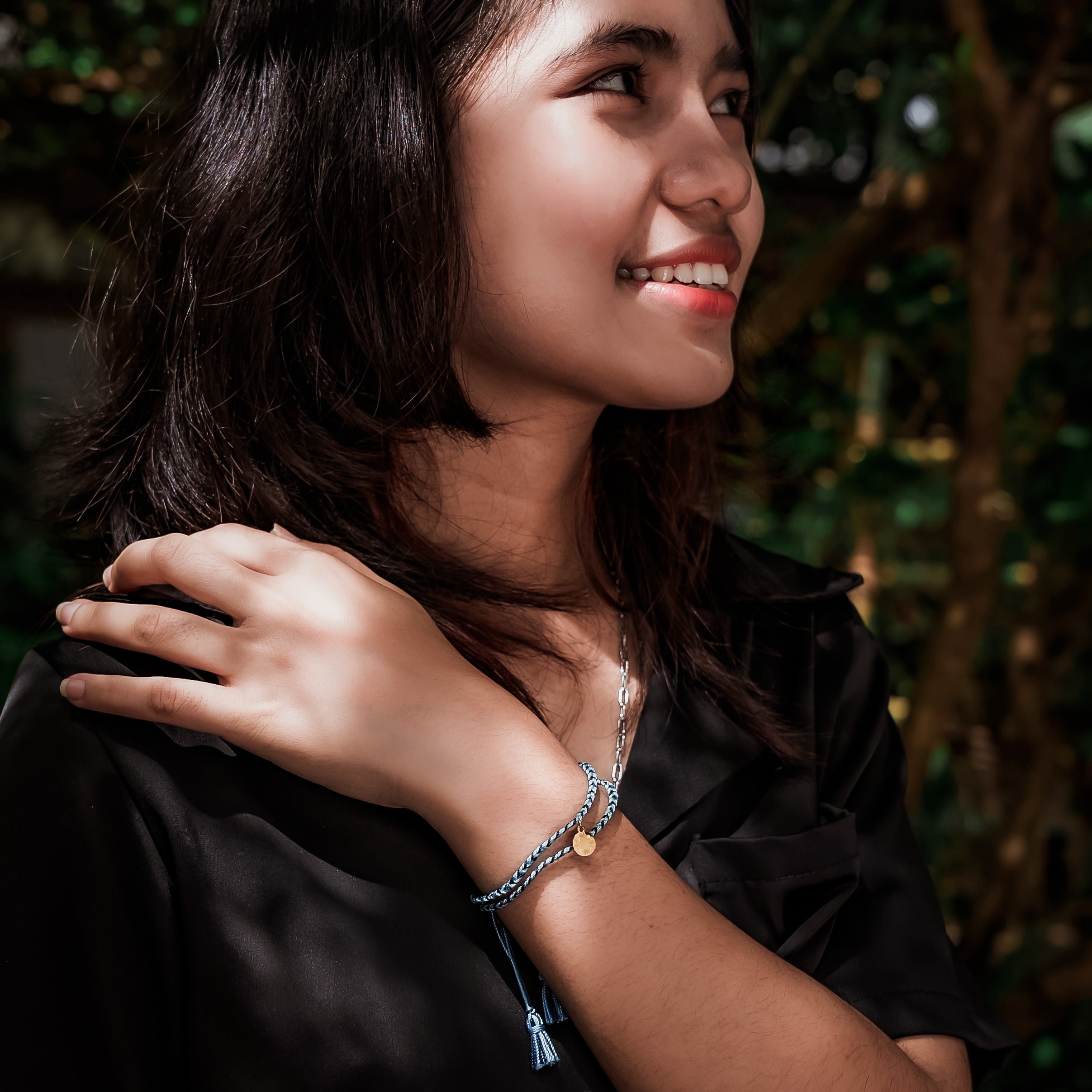 Light Triumphs Over Darkness Braided Bracelet