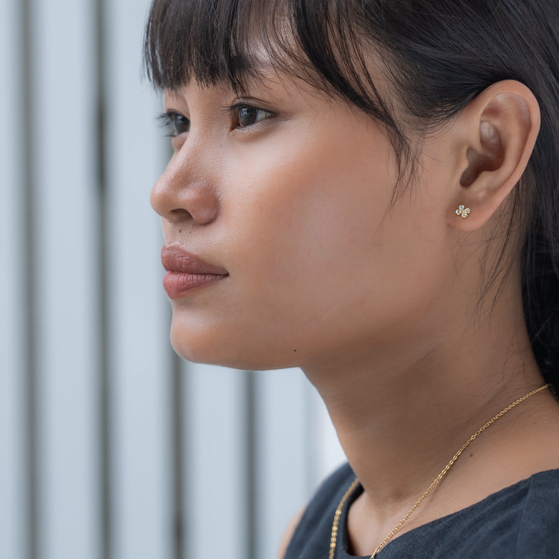 Mustard Flower Post Earrings