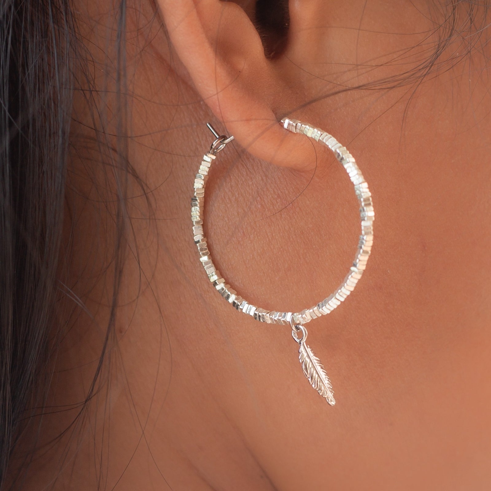 Song of Celebration Hoop Earring - Silver – Eden Jewelry