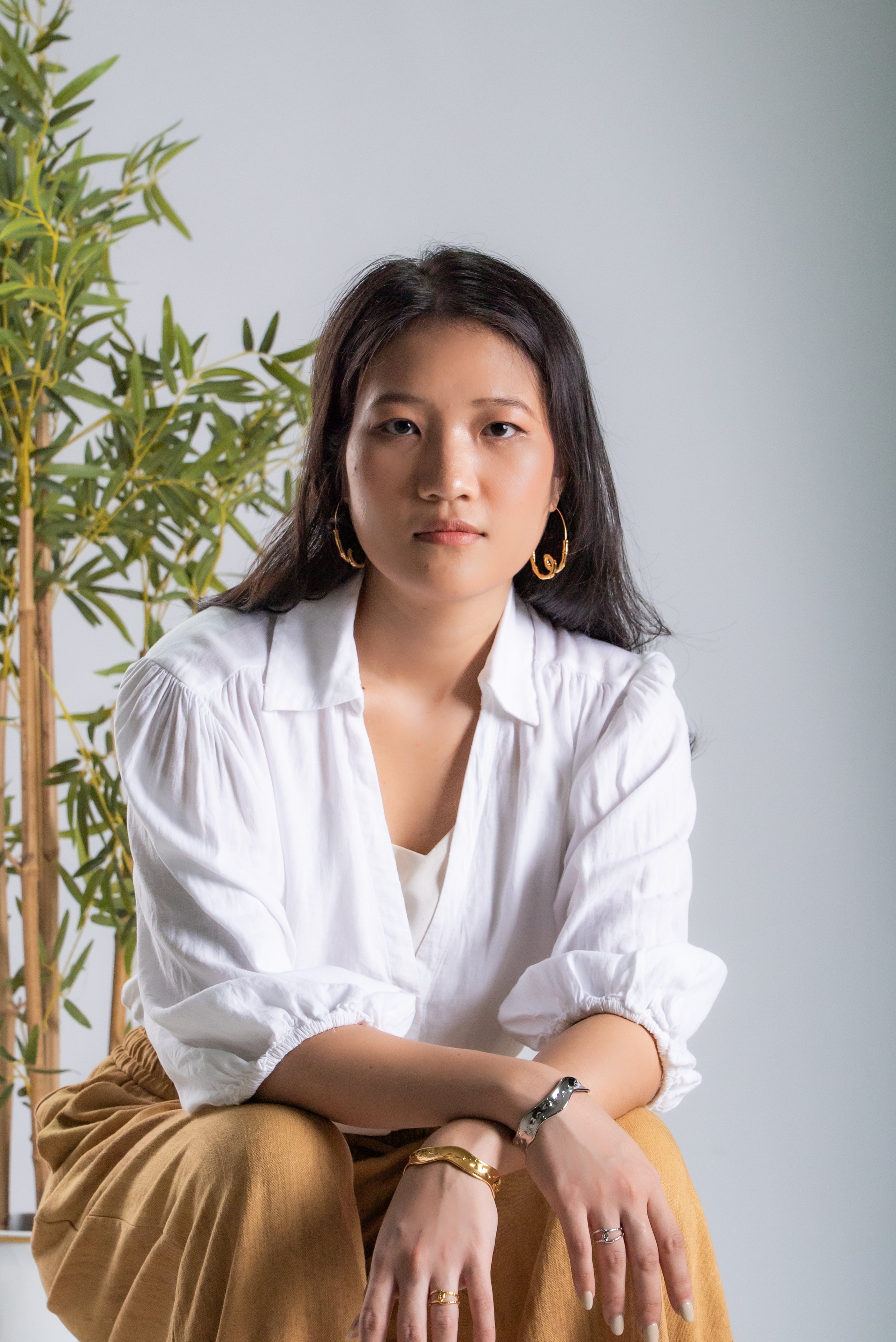 Resilient Bamboo Threader Earrings