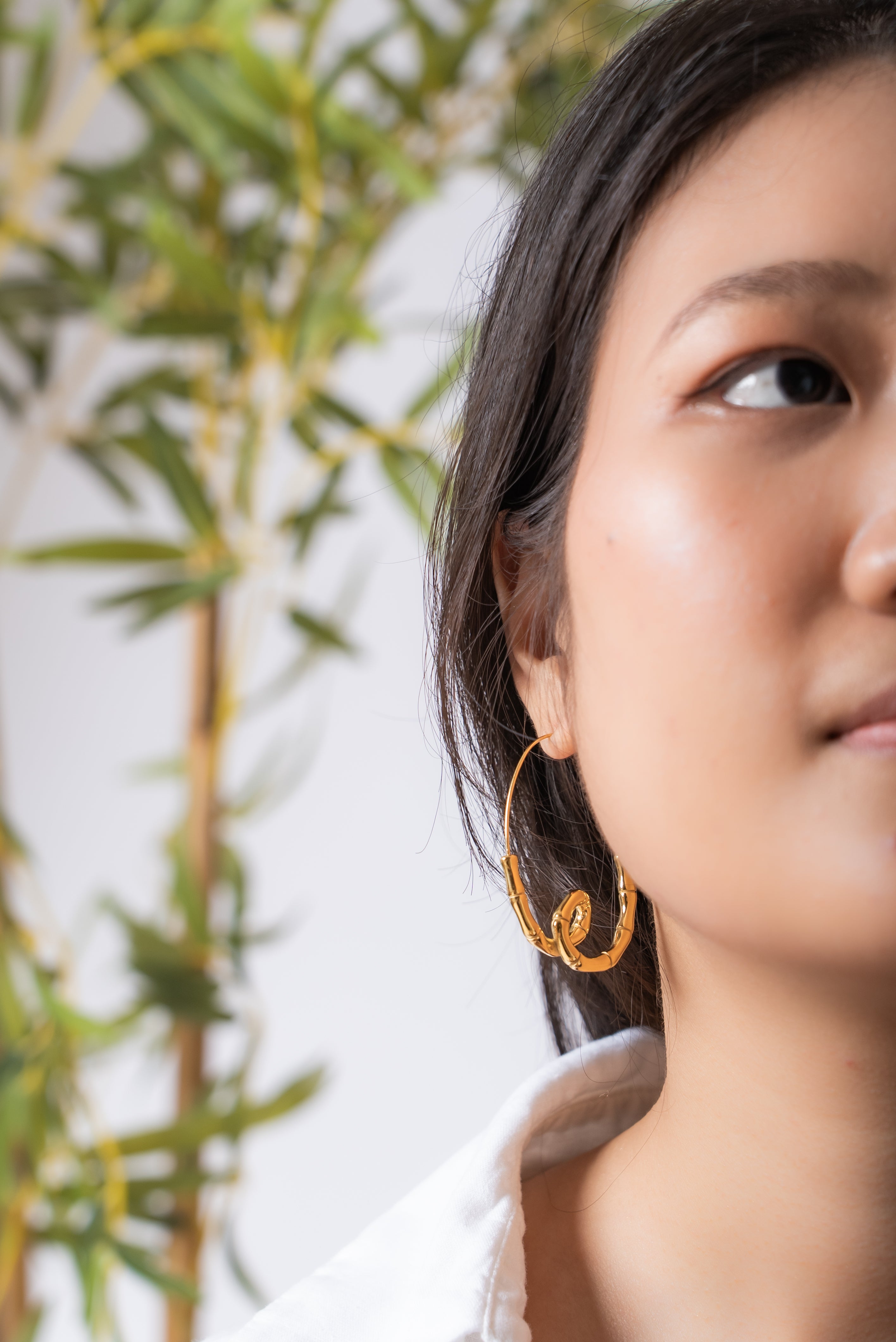 Resilient Bamboo Threader Earrings