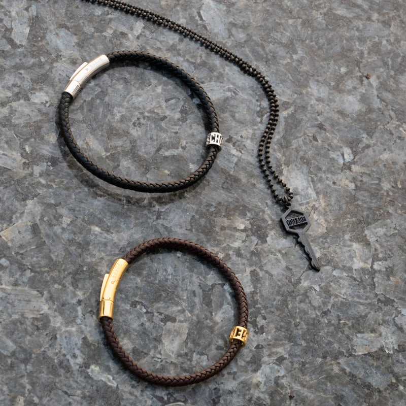 Courage Men's Leather Bracelet