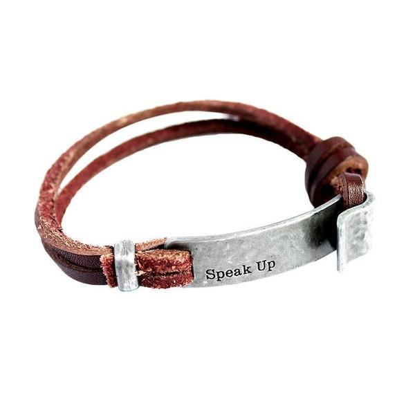 Leather Speak Up Bracelet
