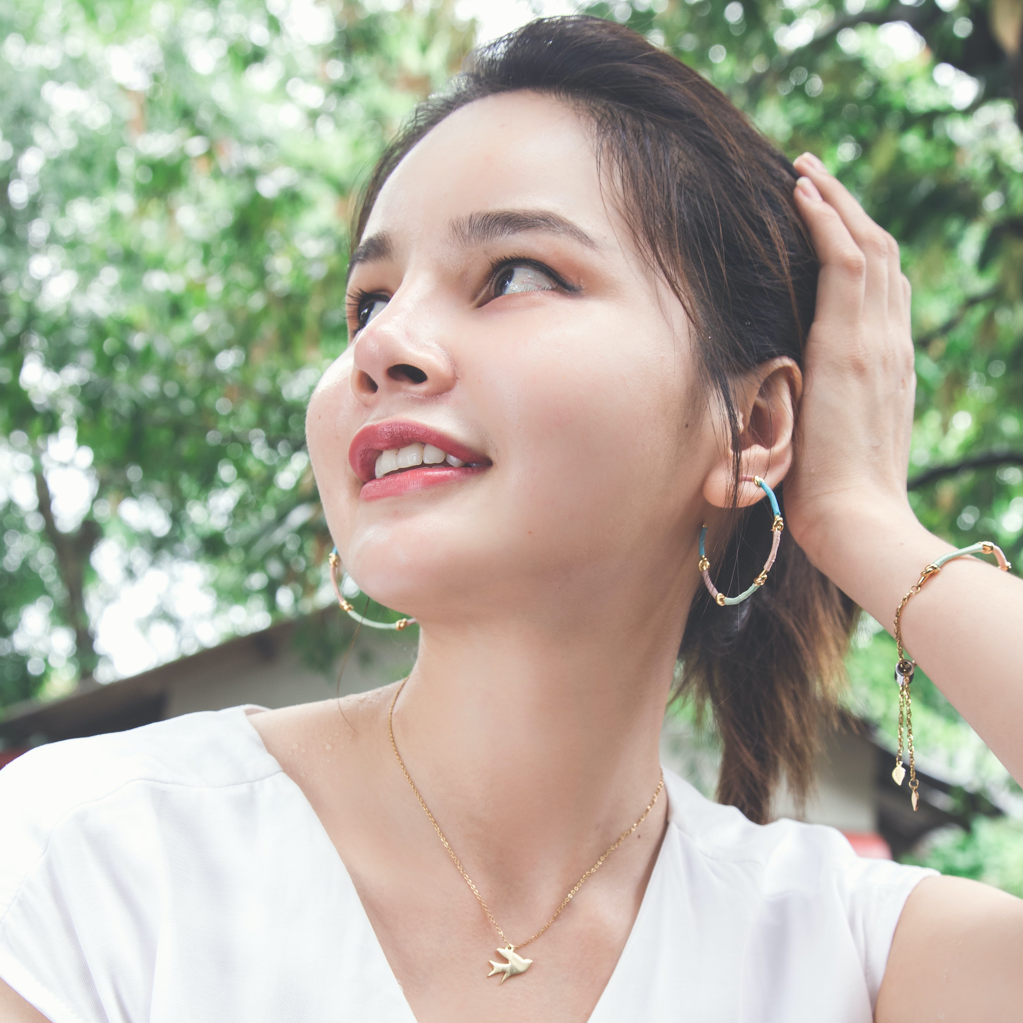 Knots of Freedom Thread Wrapped Hoop Earrings