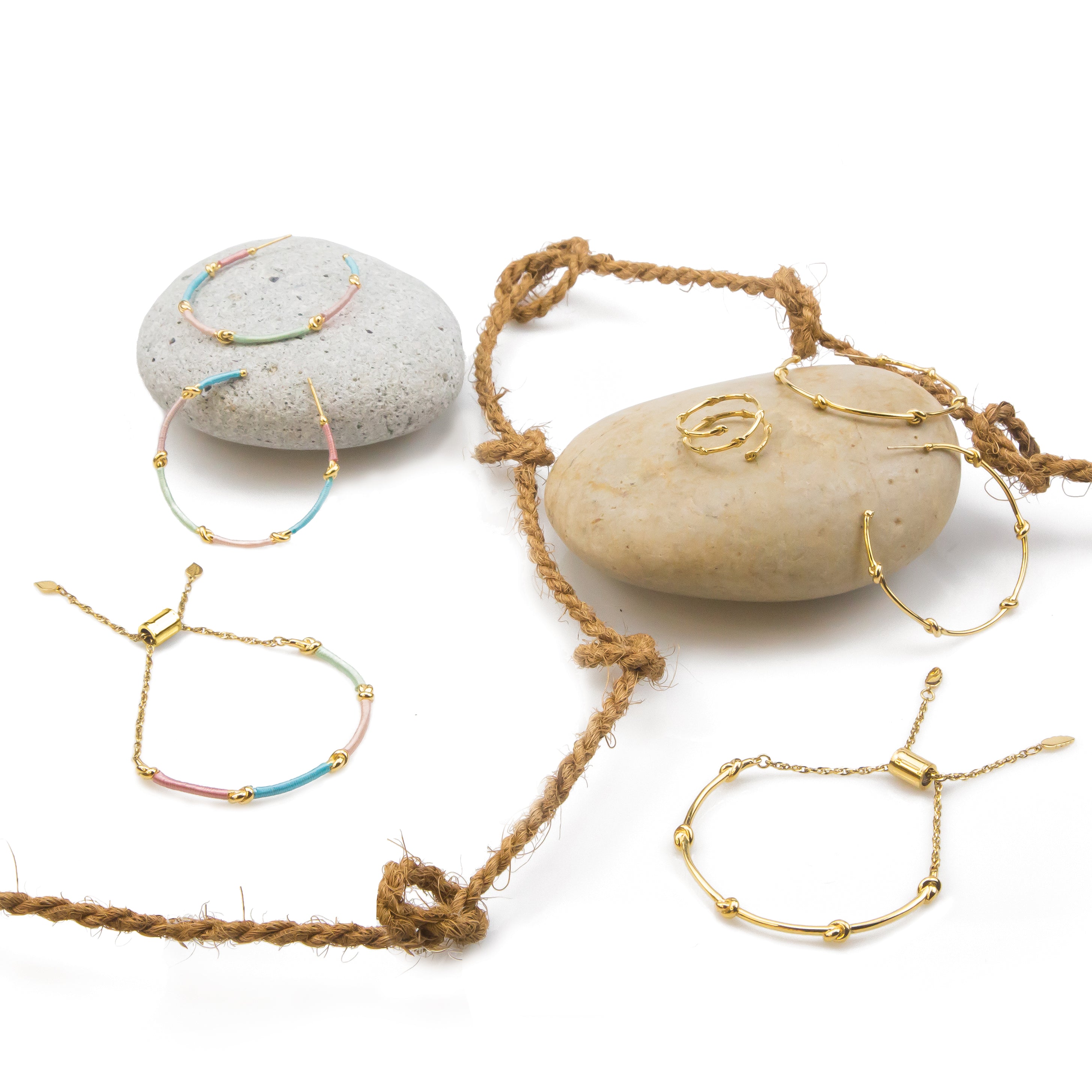 Knots of Freedom Thread Wrapped Hoop Earrings